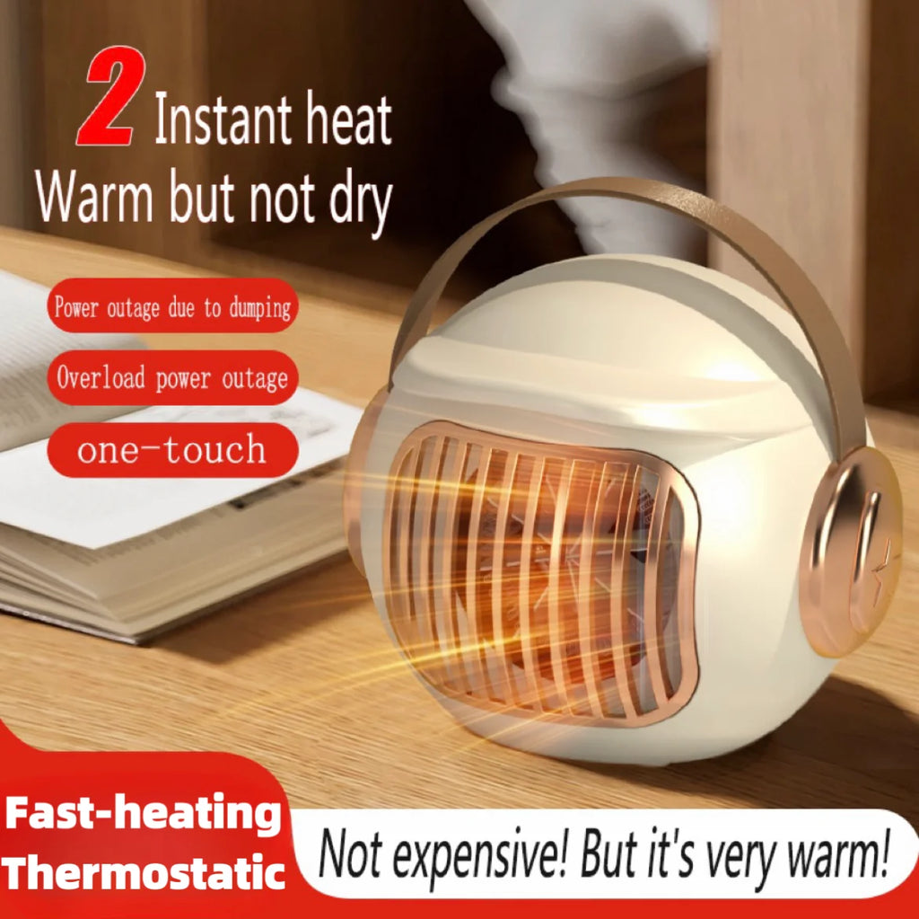 Portable Small Space 500W Heater Fast Heating Lightweight Desktop Warm Air Heater Indoor Office Household Warmer Fan